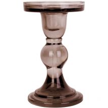 Kerzenständer mit Fuß aus Glas, moos, ø 8,5 cm