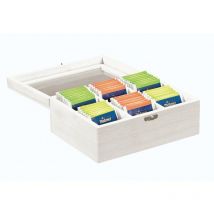 Tee-Box mit 6 Fächern Bambus fsc 21,7x16cm weiß
