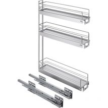 15er Unterschrankauszug Classic 90° 3-etagig, silbergrau - Kesseböhmer