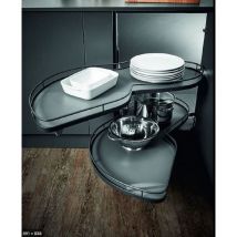 Schwenkböden LeMans ii classic 60er Tür links ausschwenkbar Anthrazit inkl. Achsrohrset - Kesseböhmer