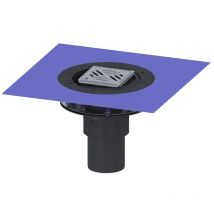 Bodenablauf Practicus Pressflansch dn 100 Variofix Designrost, senkrecht - Kessel
