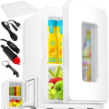 2in1 Mini Frigorifero 15 litri Funzione di raffreddamento e riscaldamento Presa portatile ca 220-240V/12V e accendisigari Box di riscaldamento Mini