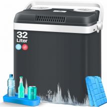 Kesser - 32 l Kühlbox 12V 230V Stecker Mini-Kühlschrank Thermoelektrische Warmhaltebox 32 Liter Anthrazit