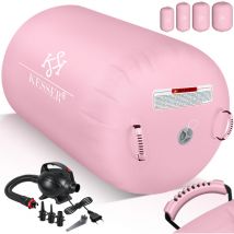 Kesser - Air Roll Airtrack gonflable, Rouleau de gymnastique, Sac de transport & pompe à air électrique inclus, Rouleau de yoga gymnastique, Rose /