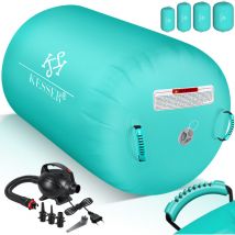 Kesser - Air Roll Airtrack gonflable, Rouleau de gymnastique, Sac de transport & pompe à air électrique inclus, Rouleau de yoga gymnastique, Vert