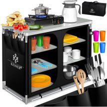 Armoire de camping Cuisine de camping avec châssis en aluminium Sac de transport inclus Armoire de cuisson pour camping Meubles de camping