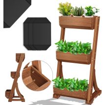 Kesser - Cama elevada con gradas Premium caja de flores escalera de flores plantar escaleras - cama de vegetales Herb bed Planter Early bed Flower