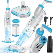 Kesser - Aspirador de piscinas a batería Aspirador eléctrico de mano Aspirador con filtro y sistema de 2 velocidades Set de limpieza con aspirador