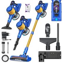 Kesser - Aspiradora sin cable 2 en 1 Sin bolsa Hasta 45 min. de funcionamiento + boquilla para hendiduras y cepillo para el polvo Luz led Recipiente