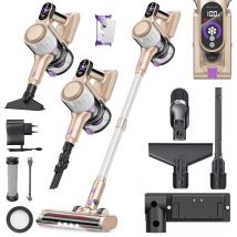 Kesser - Aspirateur sans fil 2en1 Sans sac avec filtre hepa Jusqu'à 45 min d'autonomie + Suceur à fentes & Brosse à poussière Lumière led Bac à