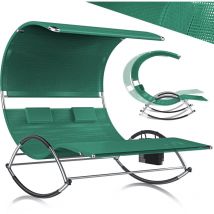 Kesser - Chaise longue double double avec toit coussin sac pour 2 personnes Chaise longue de relaxation Chaise longue de jardin Chaise longue à