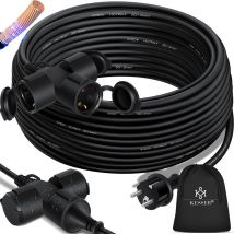 Cable de prolongación con caperuza protectora para exteriores - para interiores - Cable de prolongación - 230 v IP44 - con enchufe con toma de tierra