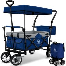 KESSER Carro de mano plegable GT9000 Carretilla de mano con techo Carro de transporte incl. 2x sistema de correas de 3 puntos plegable hasta 80 kg