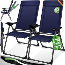 Kesser - Lot de 2 chaises de jardin à haut dossier Chaise pliante en alu 7 fois réglable avec accoudoirs Respirant pliable Chaise de camping Chaise