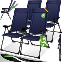 Kesser - Set de 2 chaises de jardin à haut dossier Chaise pliante en alu 7 fois réglable avec accoudoirs Respirant pliable Chaise de camping chaise