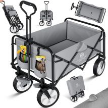 Bollerwagen pliable Chariot à main Chariot de transport Chariot pour appareils incl. 2 poches filet & Cover pliable pneus pvc jusqu'à 80 kg de