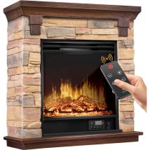 Cheminée électrique à poser - Cheminée électrique avec led effet flamme 3D Avec fonction chauffage Cheminée électrique avec puissance 1800W Minuterie