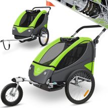 KESSER Remorque pour enfants Remorque vélo 360° pivotante avec suspension 2en1 fonction jogger Remorque vélo pour enfants + ceinture 5 points Jogger