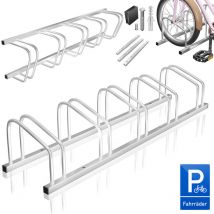 Kesser - Fahrradständer für inkl. Parkschild Mehrfachständer mit 37cm Radabstand für 30-65mm Reifenbreite Fahrradhalter Aufstellständer Silber / 5