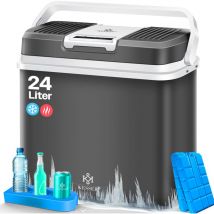 Glacière 24 litres refroidit et chauffe Glacière thermoélectrique 12 Volts et 230 Volts Mini-réfrigérateur pour voiture et camping Anthracite - Kesser