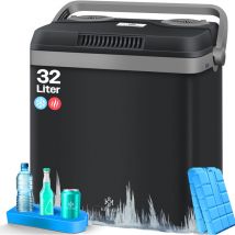 Glacière 32 l 12V Prise 230V Mini-réfrigérateur Glacière thermoélectrique 32 litres noir - Kesser