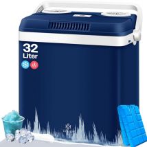Glacière 32 l 12V Prise 230V Mini-réfrigérateur Glacière thermoélectrique 32 litres bleu marine - Kesser