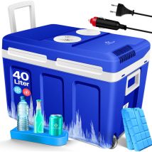 Kesser - Glacière à roulettes 40L pour garder au chaud et refroidir Glacière thermoélectrique 12 Volts et 230 Volts Mini-réfrigérateur Thermobox pour