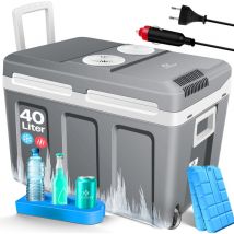 Kesser - Glacière à roulettes 40L pour garder au chaud et refroidir Glacière thermoélectrique 12 Volts et 230 Volts Mini-réfrigérateur Thermobox pour