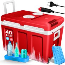 Kesser - Glacière à roulettes 40L pour garder au chaud et refroidir Glacière thermoélectrique 12 Volts et 230 Volts Mini-réfrigérateur Thermobox pour