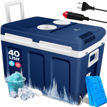 KESSER Glacière à roulettes 40L pour garder au chaud et refroidir glacière thermoélectrique 12 Volts et 230 Volts mini-réfrigérateur Thermobox pour