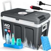 Kesser - Glacière à roulettes 40L pour garder au chaud et refroidir Glacière thermoélectrique 12 Volts et 230 Volts Mini-réfrigérateur Thermobox pour
