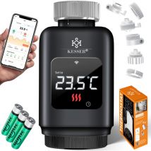 Kesser - Heizkörperthermostat WiFi Heizungsregler Heizungsthermostat wlan mit Smart Home App Steuerung Alexa, Google Assistant mit 6