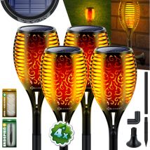 Antorcha de Jardín Solar Juego de Luces Solares de Llama con Soporte de Pared + Sensor de Luz de Pico de Tierra Resistente a la Intemperie Luz Solar