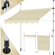 Klemmmarkise mit Handkurbel Balkon Balkonmarkise ohne Bohren UV-beständig höhenverstellbar wasserabweisend Sonnenschutz Terrassenüberdach Beige /