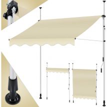 Klemmmarkise mit Handkurbel Balkon Balkonmarkise ohne Bohren UV-beständig höhenverstellbar wasserabweisend Sonnenschutz Terrassenüberdach Beige /