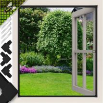 Moustiquaire pour fenêtre avec cadre en aluminium Moustiquaire Moustiquaire moustiquaire moustiquaire cadre de tension Anthracite / 80 x 100 cm