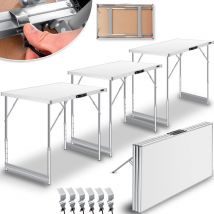 Multifunktionstisch Profi 3- teilig 100 x 60 cm Tapeziertisch 30kg Tragkraft je Tisch Mit Ausziehfunktion Klapptisch Flohmarktisch Beistelltisch Weiß