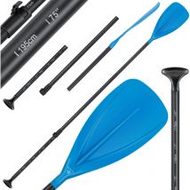 Paddle - 3-pièces pour kayak sup Stand-Up Paddling Board Pagaie fixe Réglable télescopique 165cm-215cm Aluminum pour Stand Up Paddle Kayak Bleu