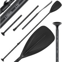 Paddle - 3-pièces pour kayak sup Stand-Up Paddling Board Pagaie fixe Réglable télescopique 165cm-215cm Aluminum pour Stand Up Paddle Kayak Noir