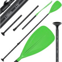 Paddle - 3-pièces pour Kayak sup Stand-Up Paddling Board Pagaie fixe Réglable télescopique 165cm-215cm Aluminum pour Stand Up Paddle Kayak Vert