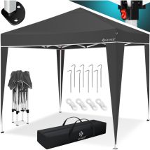 Kesser - Pavillon 3x3m wasserdicht inkl. Tasche Pop-Up Klicksystem UV-Schutz 50+ Faltpavillon Gartenzelt Partyzelt Metall-Verstrebungen Anthrazit