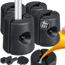 Pieds de pavillon Set de 4 pieds de pavillon remplissables d'eau/sable 22 x 22 x 25cm Poids hdpe pour stabiliser les pavillons Tentes de jardin Noir