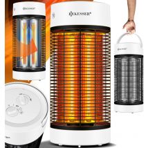 Radiateur sur pied Chauffage infrarouge Radiateur Chauffage Efficace en Energie Intérieur avec 360° Oscillation Chauffage Infrarouge Pied Blanc /