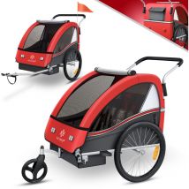 Remorque pour enfants Remorque vélo Sport-RX 2 en 1 fonction jogger Remorque vélo pour enfants + ceinture de sécurité 5 points 360° roue avant Jogger