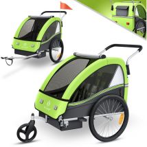 Remorque pour enfants Remorque vélo Sport-RX 2 en 1 fonction jogger Remorque vélo pour enfants + ceinture de sécurité 5 points 360° roue avant Jogger