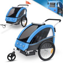 Remorque pour enfants Remorque vélo Sport-RX 2 en 1 fonction jogger Remorque vélo pour enfants + ceinture de sécurité 5 points 360° roue avant Jogger