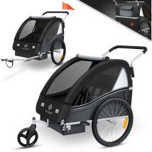 KESSER Remorque pour enfants Remorque vélo Sport-RX 2 en 1 fonction jogger Remorque vélo pour enfants + ceinture de sécurité 5 points 360° roue