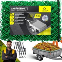 Kesser - Rete per rimorchi a maglia fine con ganci Rete per rimorchi con fune di tensione e cordino di rete Rete per container per la messa in