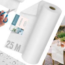 Runner da Tavola in Pile Moderno 30cm x 25m Decorazione da Tavola Runner da Tavola Lavabile, Idrorepellente e Resistente alle Intemperie - Bianco