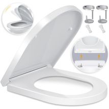 Siège de wc avec abaissement automatique Abattant de wc Fonction Quick-Release et Softclose - montage facile Couvercle de wc antibactérien en